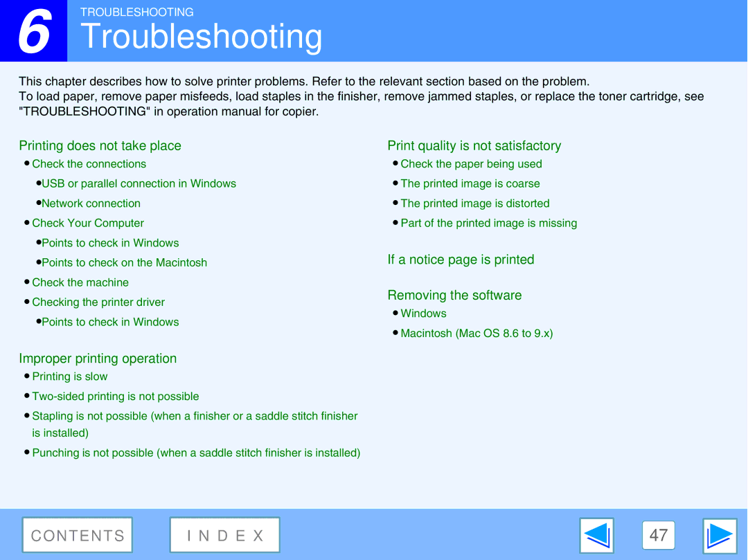 Sharp AR-M230, M270 manual Troubleshooting, Printing does not take place 