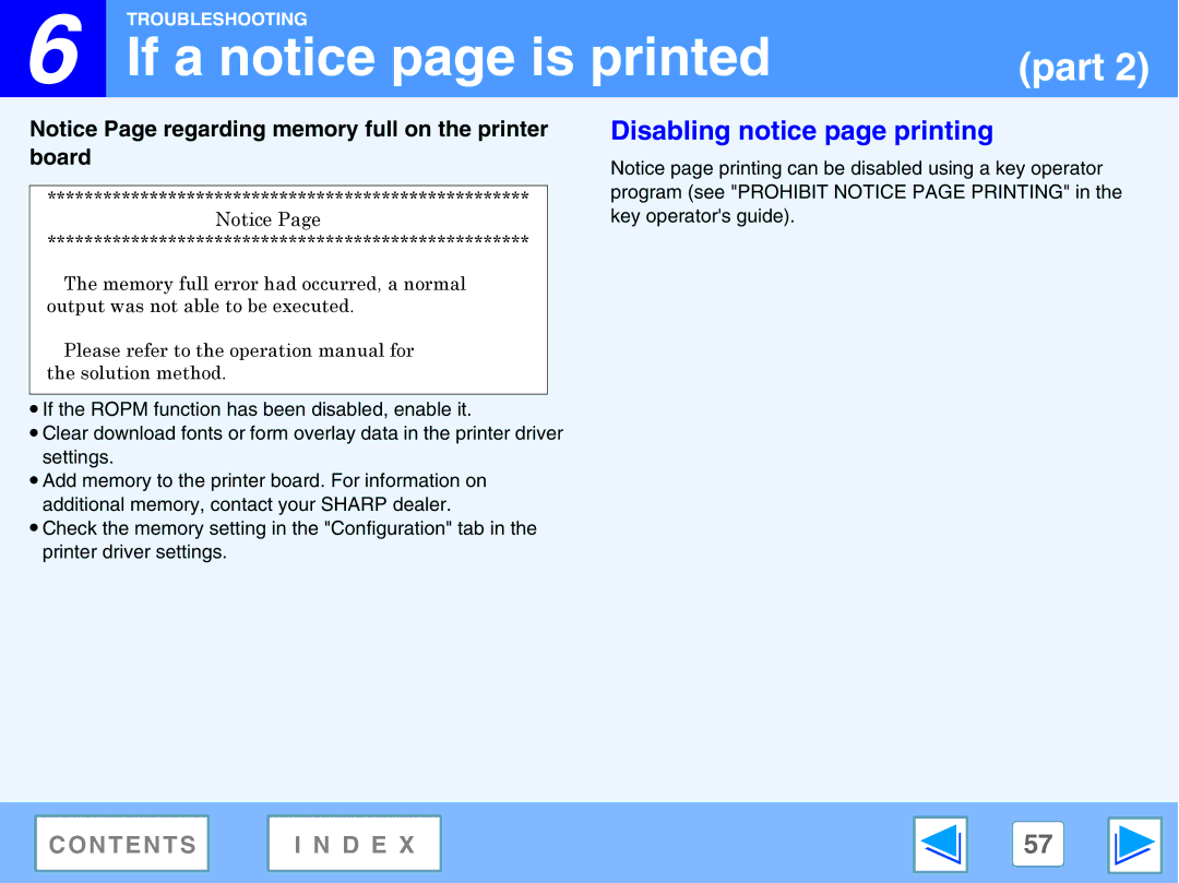 Sharp AR-M230, M270 manual Disabling notice page printing 