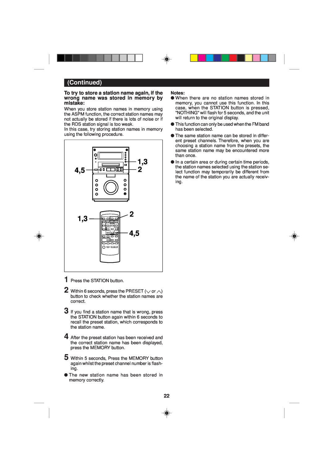 Sharp MD-M1H operation manual 1,3 4,5 2 4,5, Continued 