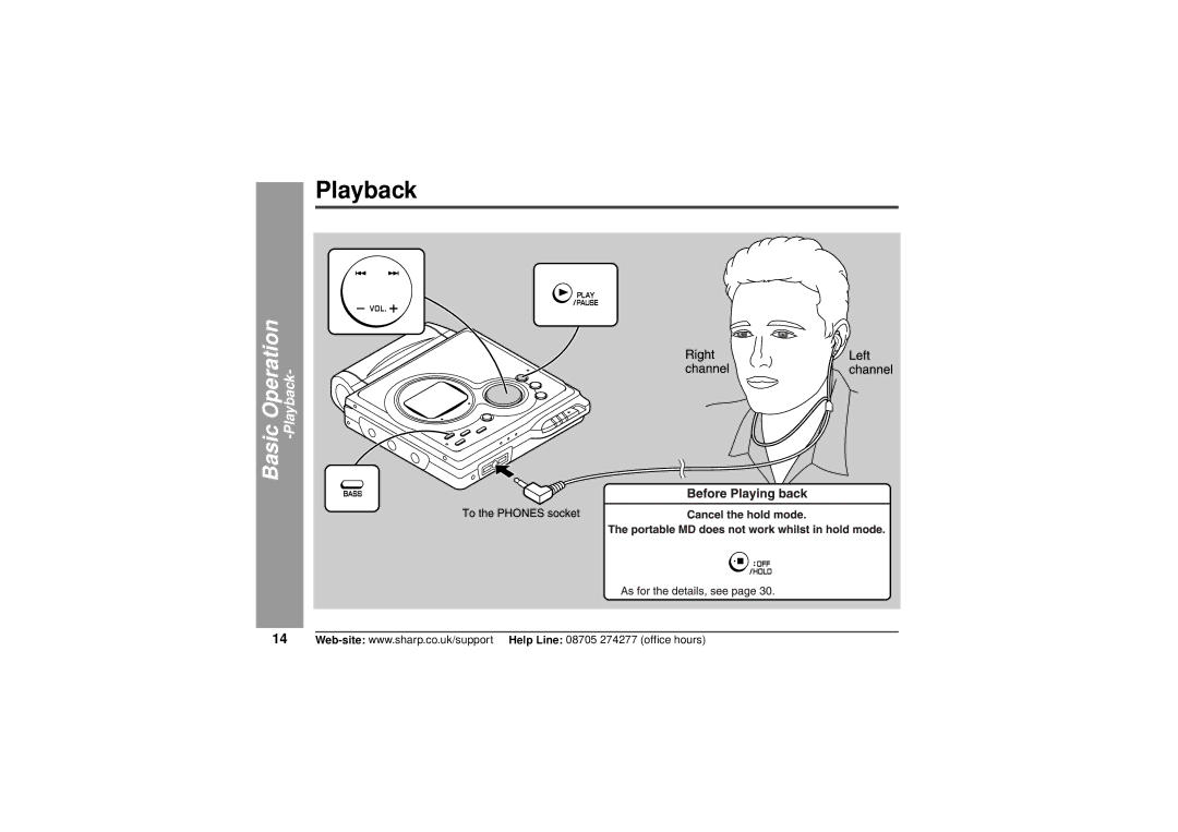 Sharp MD-MT80H operation manual Basic Operation -Playback 