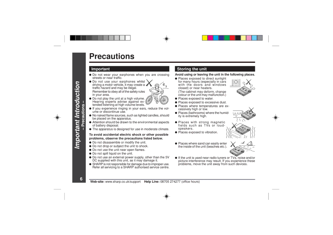 Sharp MD-MT866H operation manual Precautions, Storing the unit, Avoid using or leaving the unit in the following places 