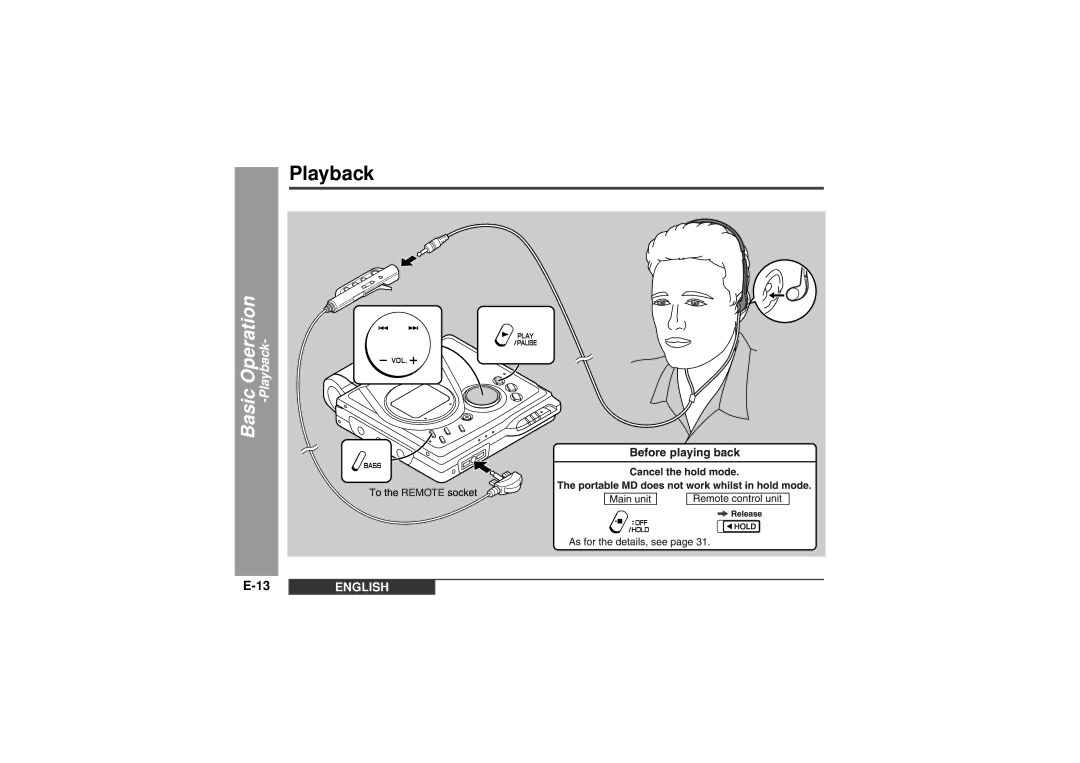 Sharp MD-MT99C operation manual Basic Operation -Playback 