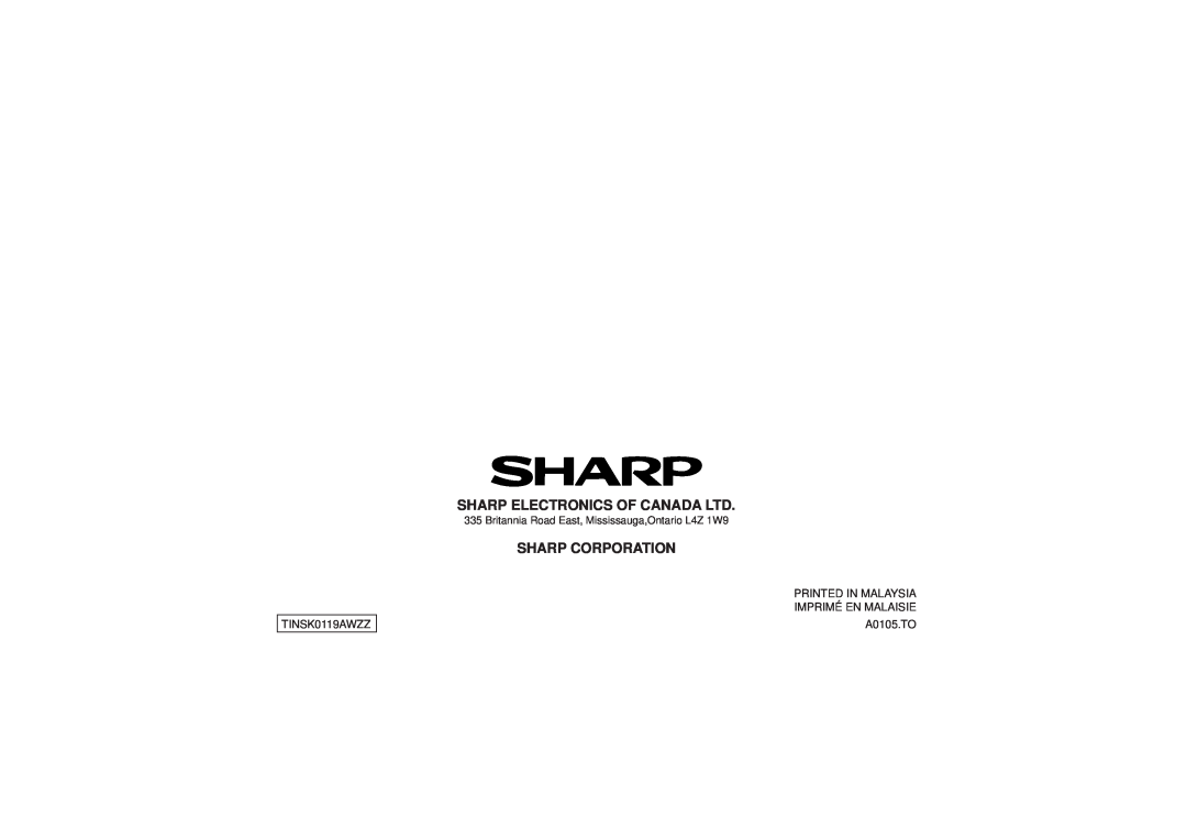 Sharp MD-MT99C operation manual Sharp Corporation, 9906 