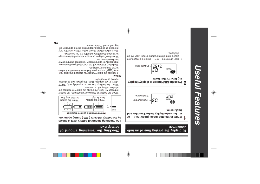 Sharp MD-SR50H operation manual To display the playing time of an indi, Vidual track 