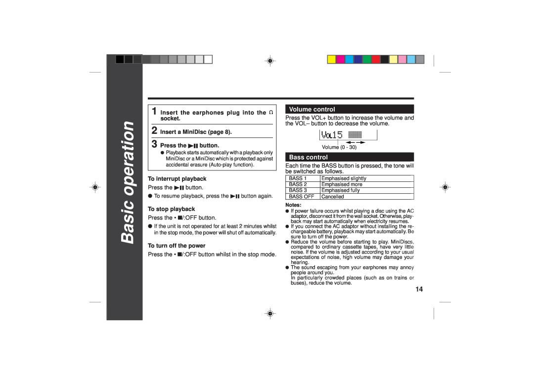 Sharp MD-SR50H operation manual 1514, Basic operation, Press the 06 button, Press the / OFF button 