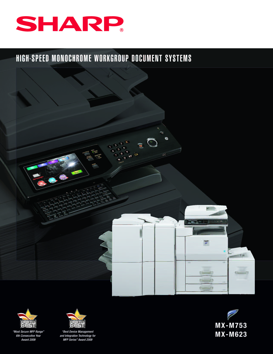 Sharp MX-M753, MFP Series, MX-M623 manual HI GH-S PE ED Monochro ME WO Rkgr OUP Docum ENT SYS TE MS 