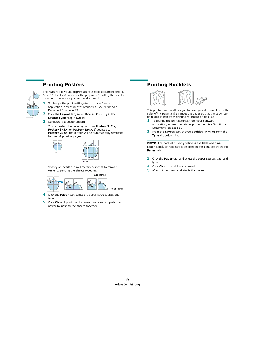 Sharp ML-4550 manual Printing Posters, Printing Booklets 