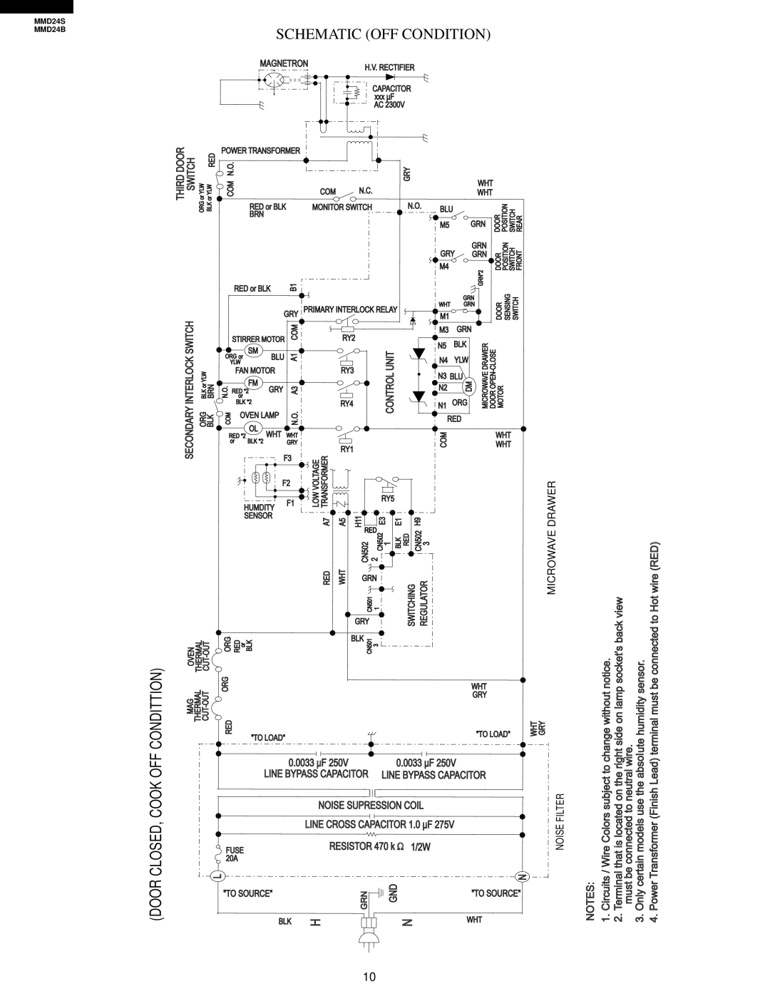 Sharp MMD24B, MMD24S manual Schematic Off Condition, Closed, Cook Off Condittion, Door 