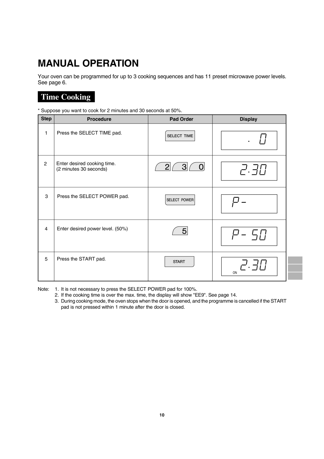 Sharp MODEL R-2197 operation manual Manual Operation, Time Cooking 