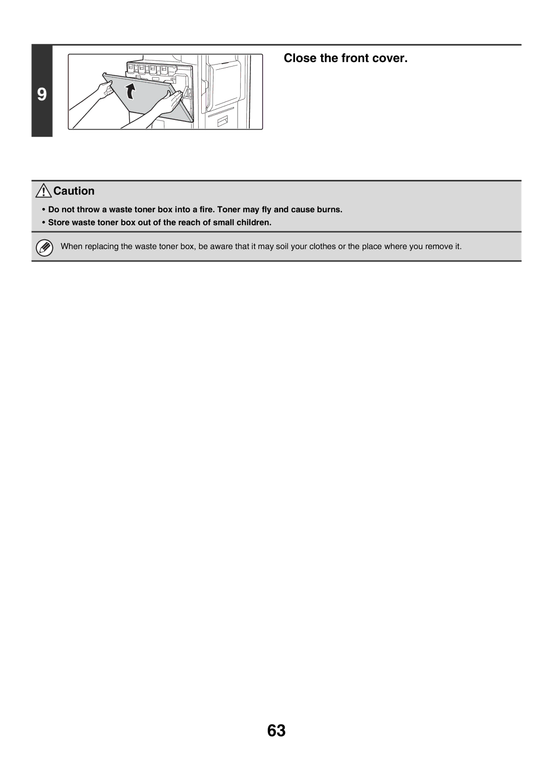 Sharp MX-2300G, MX-2700G manual Close the front cover 