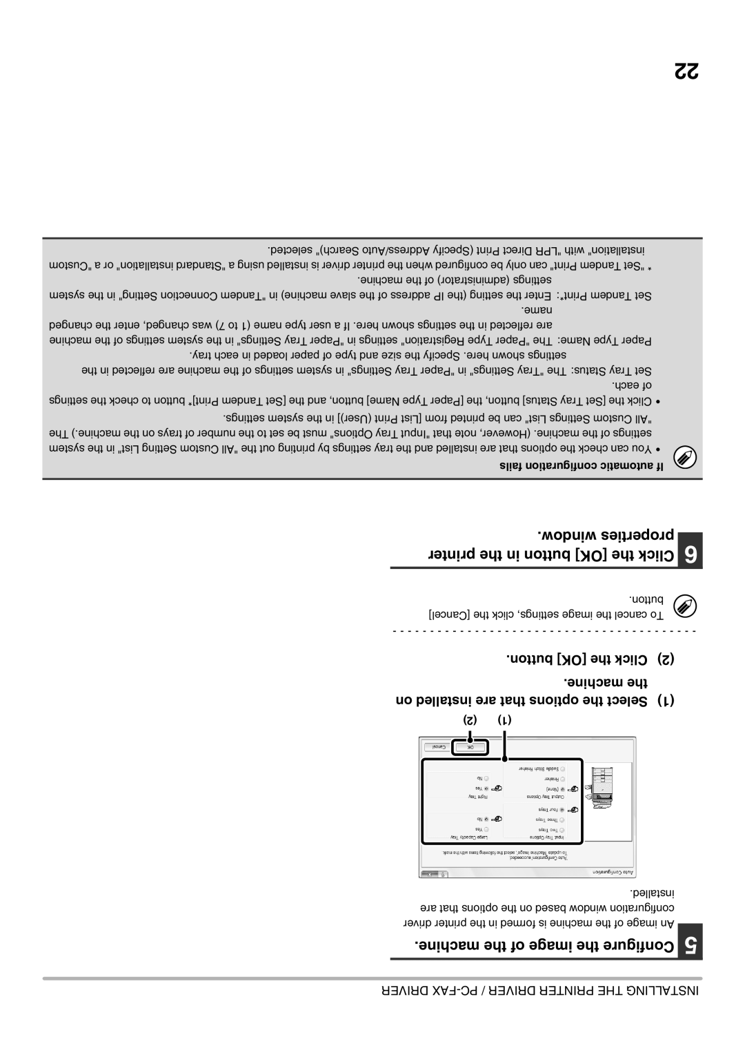 Sharp MX-2301N specifications Window properties Printer the in button OK the Click, Machine the of image the Configure 