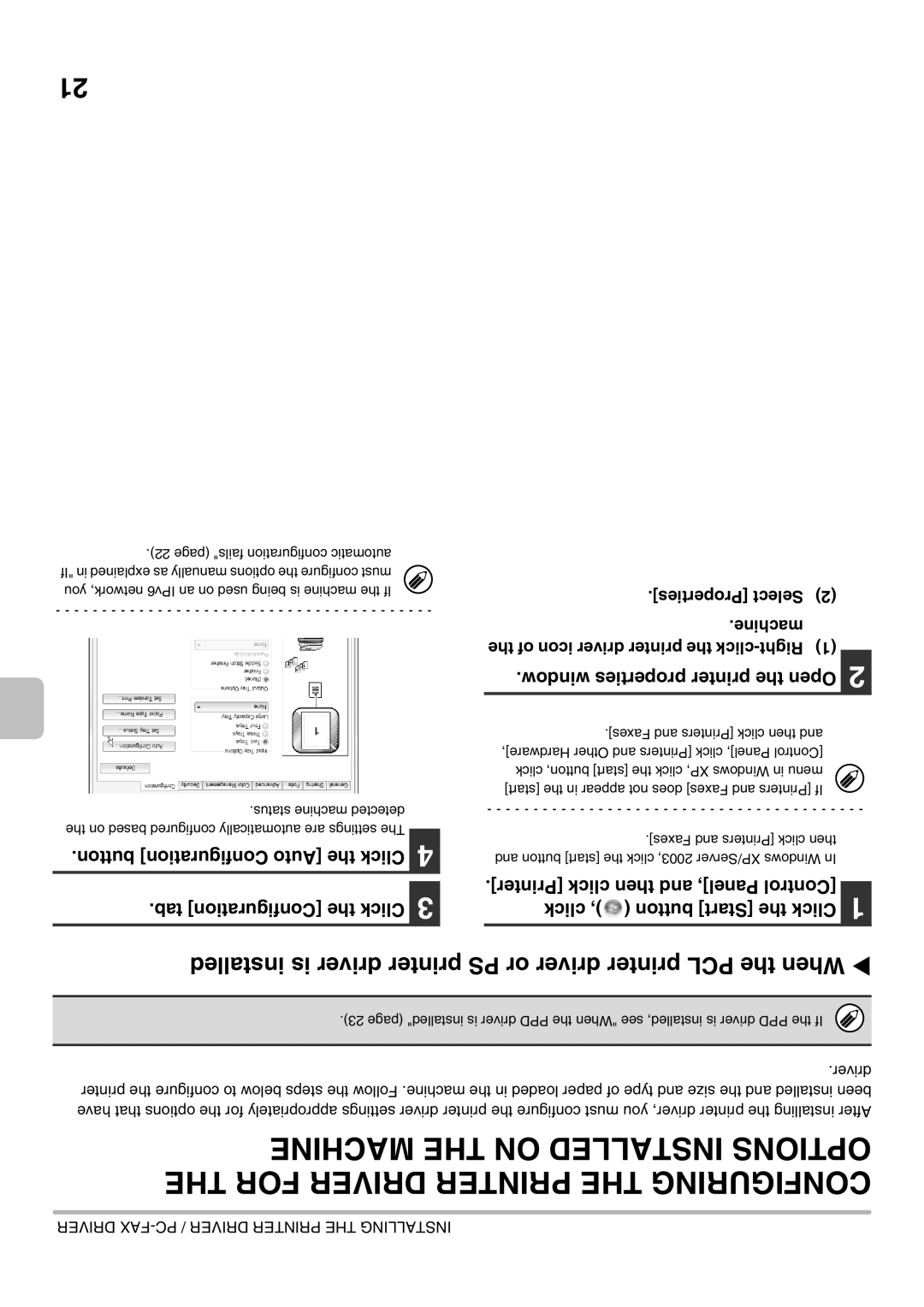 Sharp MX-2301N specifications Button Configuration Auto the Click, Tab Configuration the Click 