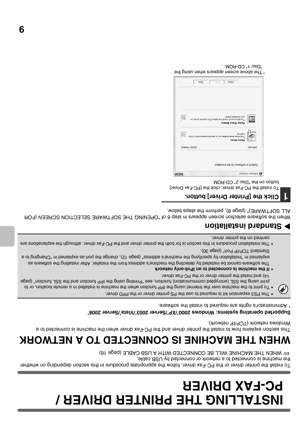 Sharp MX-2301N specifications Driver FAX-PC, Driver Printer the Installing, Installation Standard 