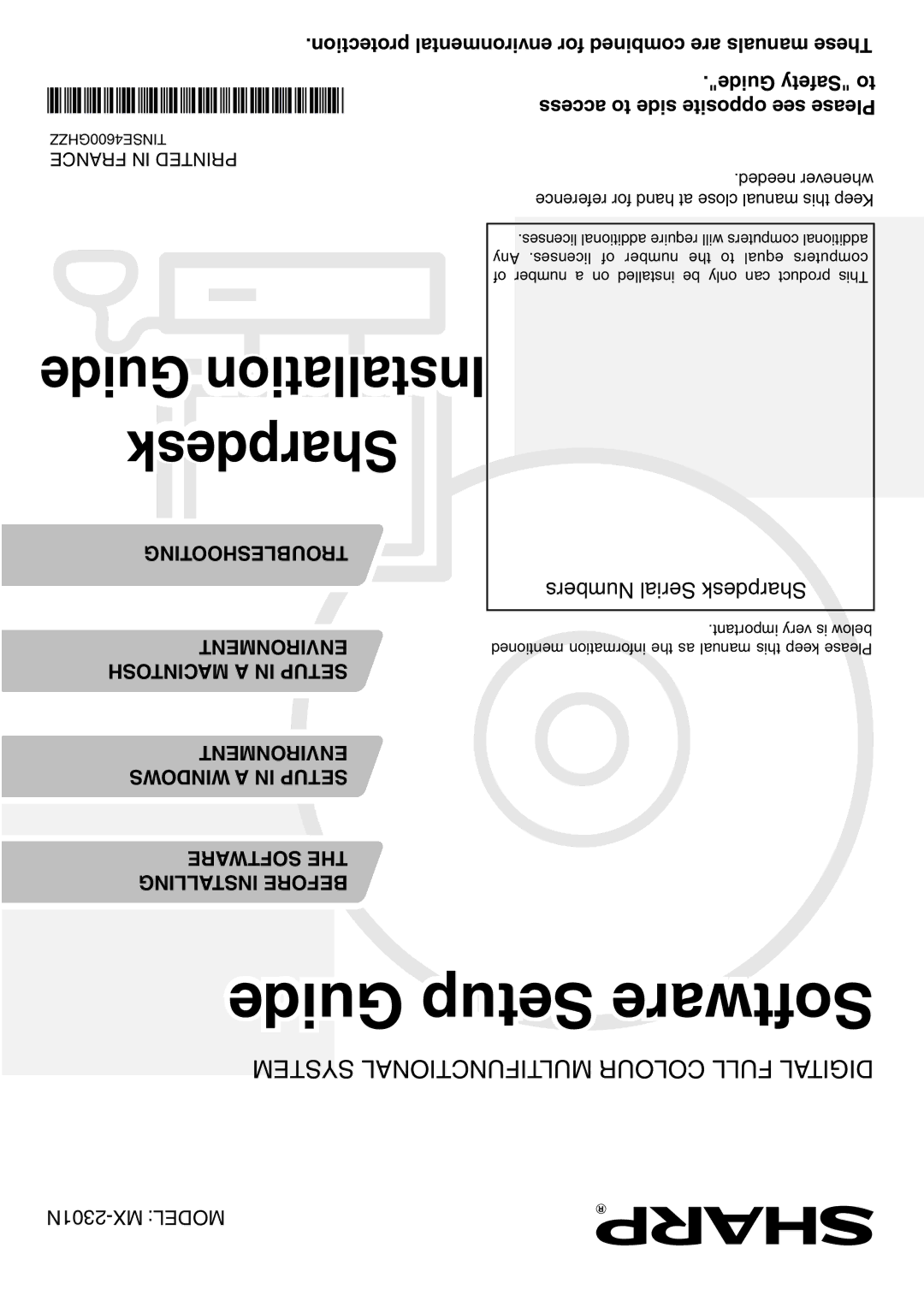 Sharp MX-2301N specifications Sharpdesk, Any 