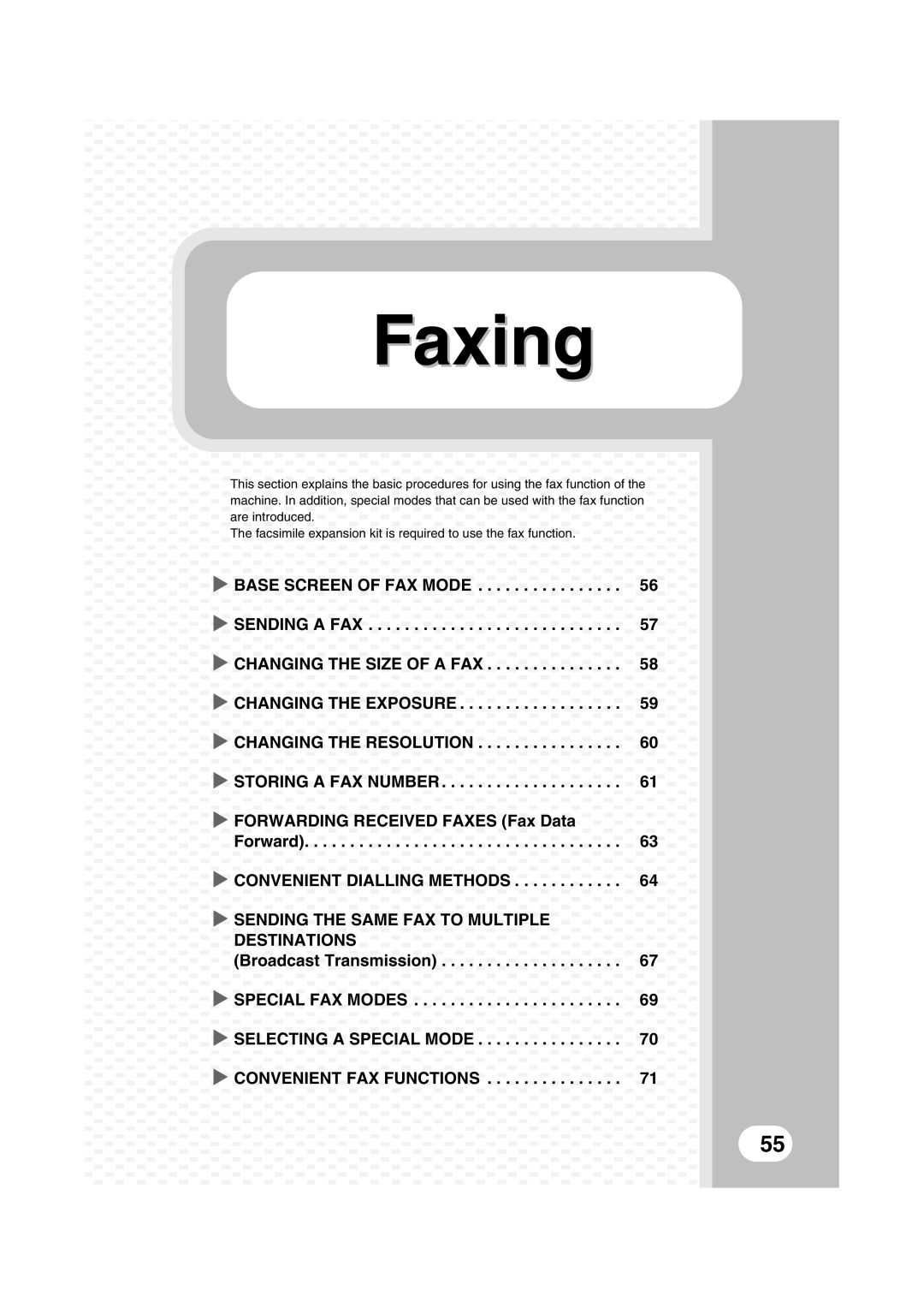 Sharp MX-2301N quick start Faxing 