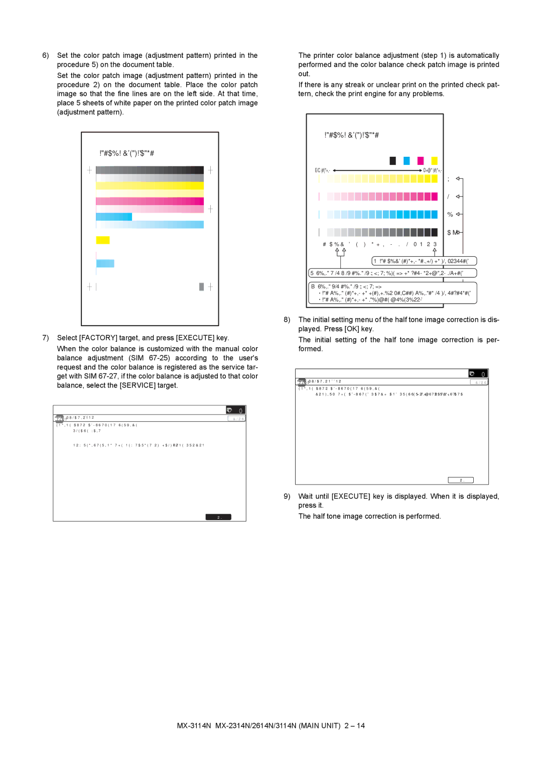 Sharp MX-2614N, MX-3114N, MX-2314N installation manual Printer Calibration 