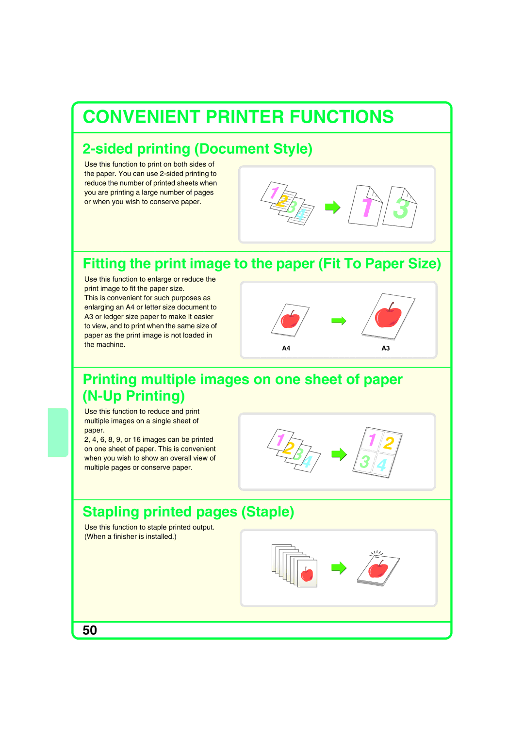 Sharp MX-2700N, MX-2300G, MX-2300N, MX-2700G quick start Convenient Printer Functions 