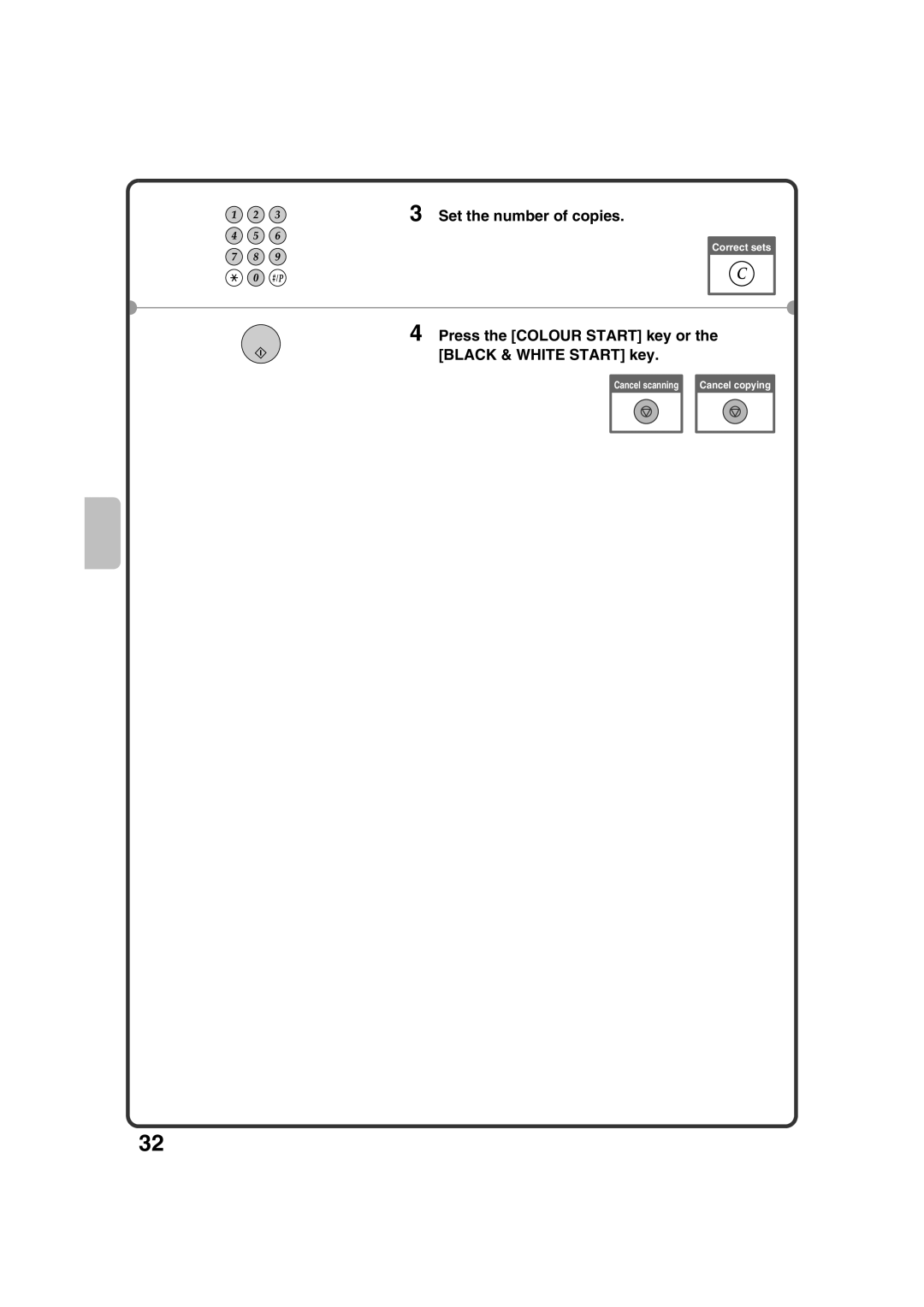 Sharp MX-3100N, MX-2600N quick start Set the number of copies, Press the Colour Start key or the Black & White Start key 