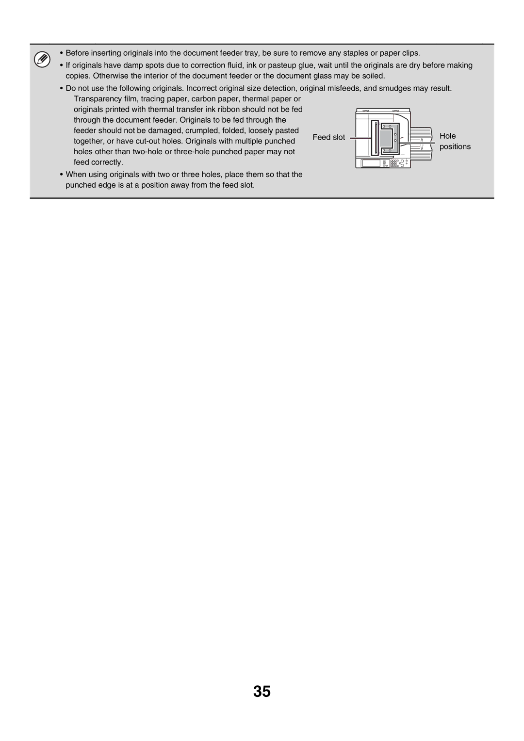 Sharp MX-3500N manual Positions 