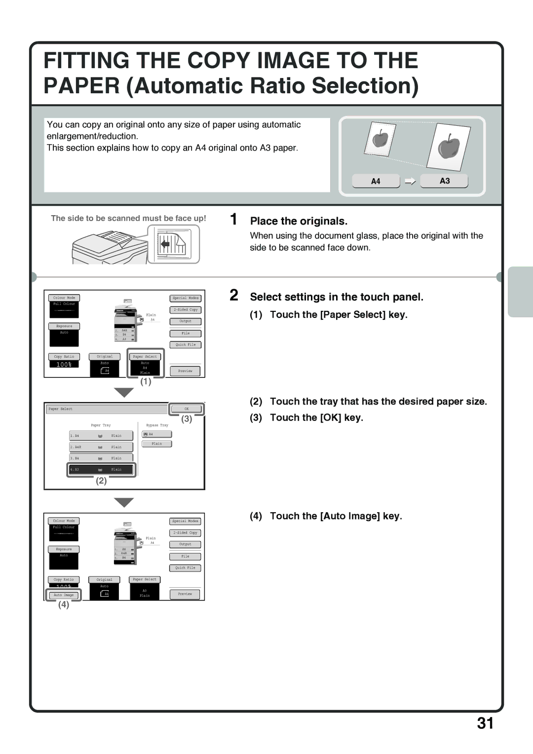 Sharp MX-5000N, MX-4100N, MX-4101N, MX-5001N quick start A4 A3 