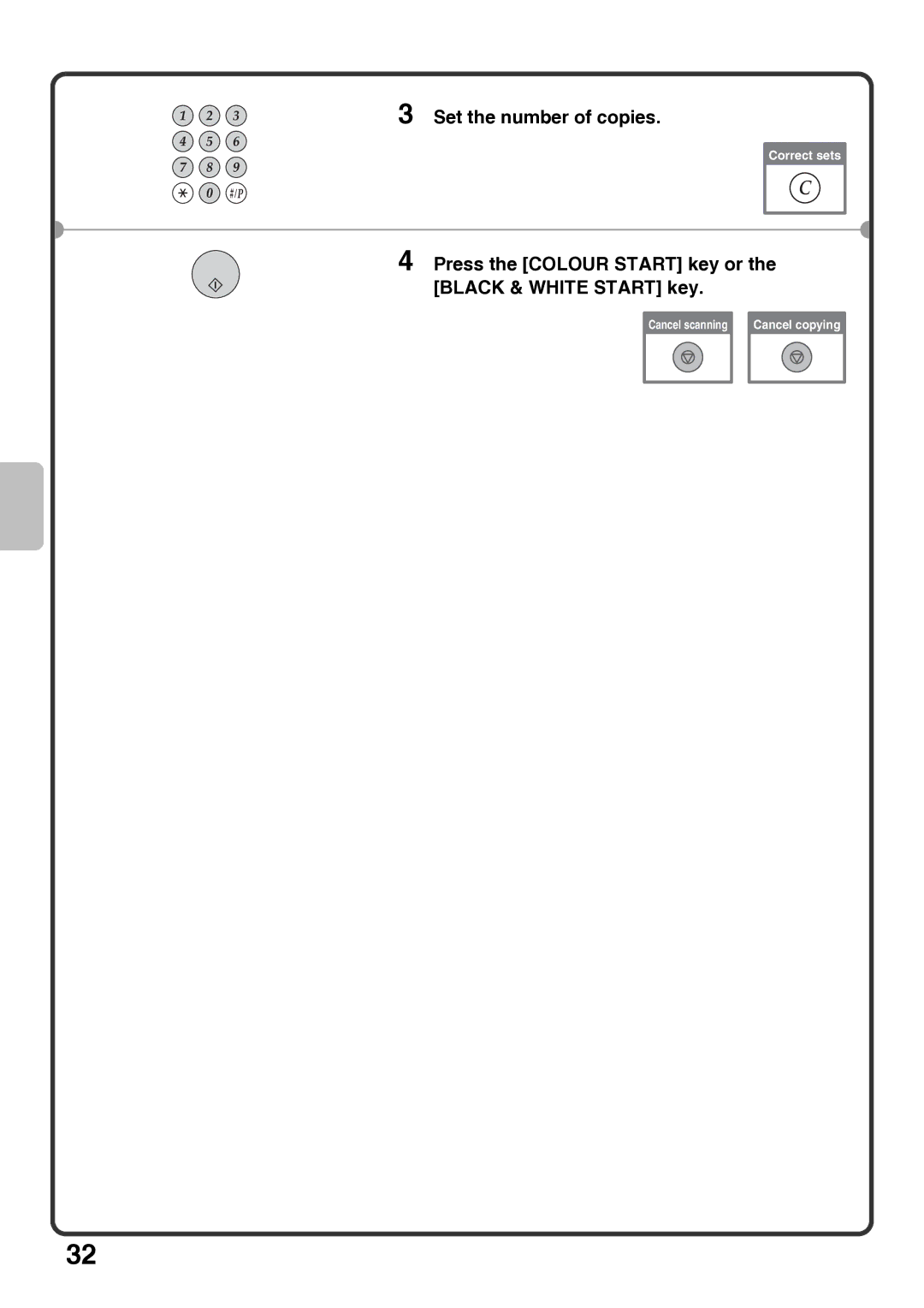 Sharp MX-4101N, MX-4100N, MX-5000N Set the number of copies, Press the Colour Start key or the Black & White Start key 