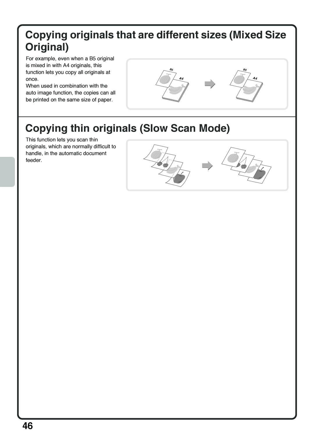 Sharp MX-4100N, MX-5000N, MX-4101N, MX-5001N quick start Copying thin originals Slow Scan Mode 