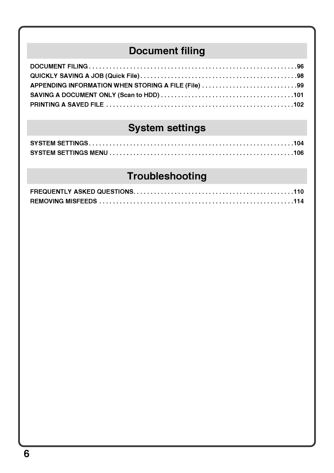 Sharp MX-4100N, MX-5000N, MX-4101N, MX-5001N quick start Document filing 