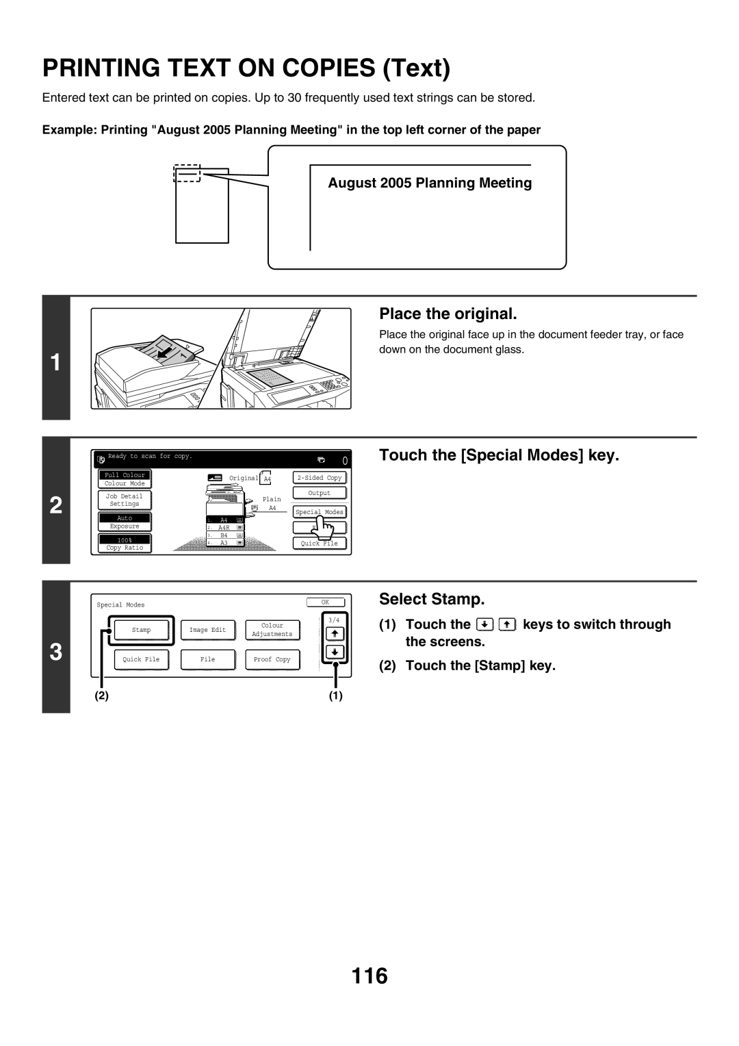 Sharp MX-2700G, MX-4501N, MX-2700N, MX-2300G, MX-3501N, MX-2300N, MX-3500N, MX-4500N manual 116, August 2005 Planning Meeting 