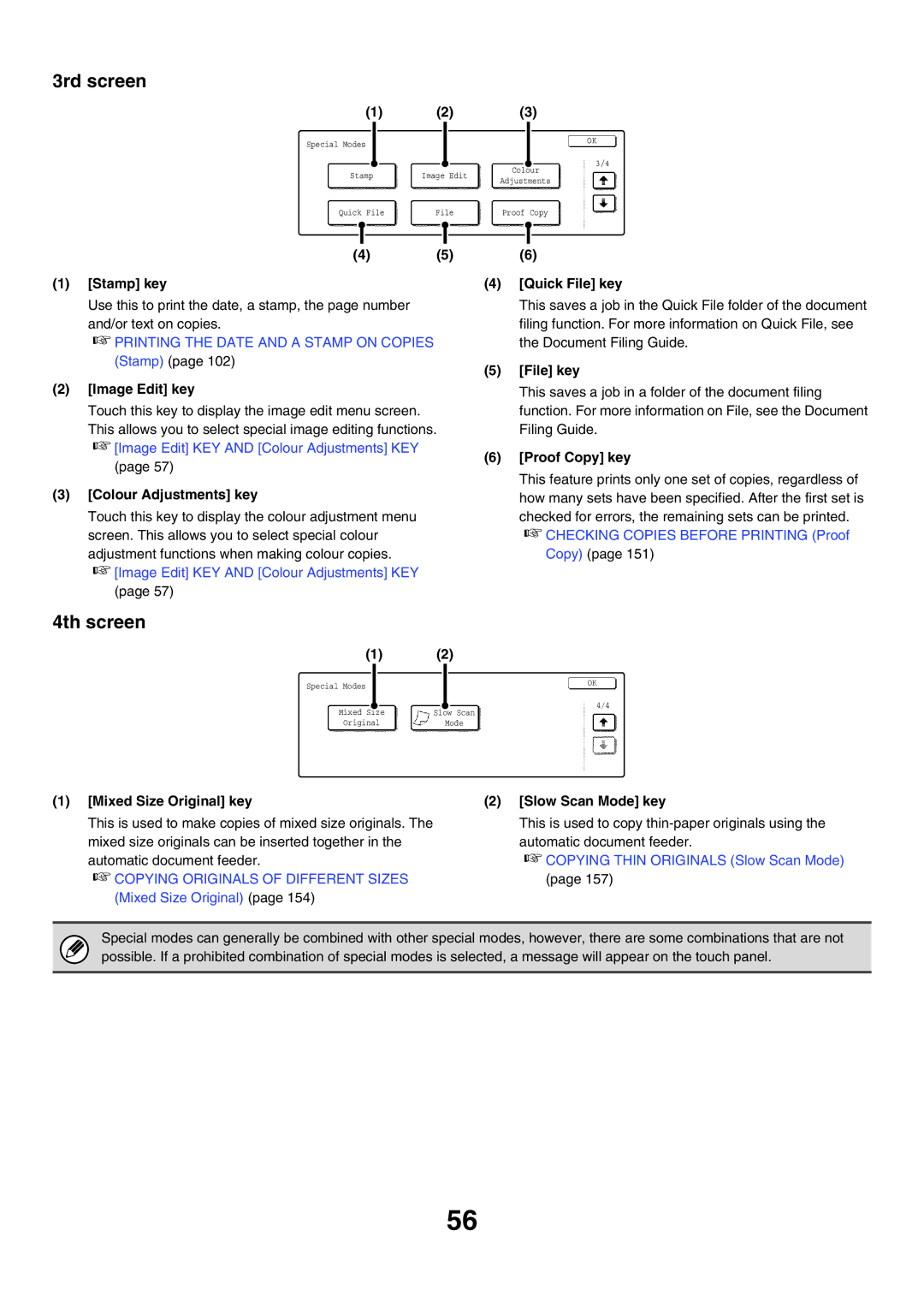 Sharp MX-2700N, MX-4501N, MX-2300G manual Stamp key, Image Edit key, Colour Adjustments key, Quick File key, Proof Copy key 