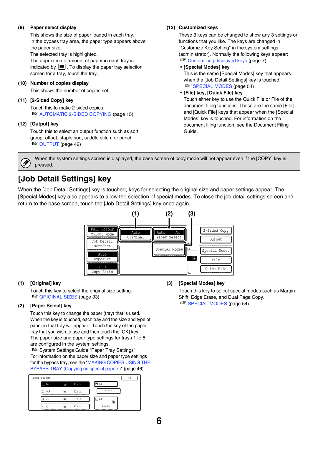 Sharp MX-4500N, MX-4501N, MX-2700N, MX-2300G, MX-3501N, MX-2300N, MX-2700G, MX-3500N manual Job Detail Settings key 