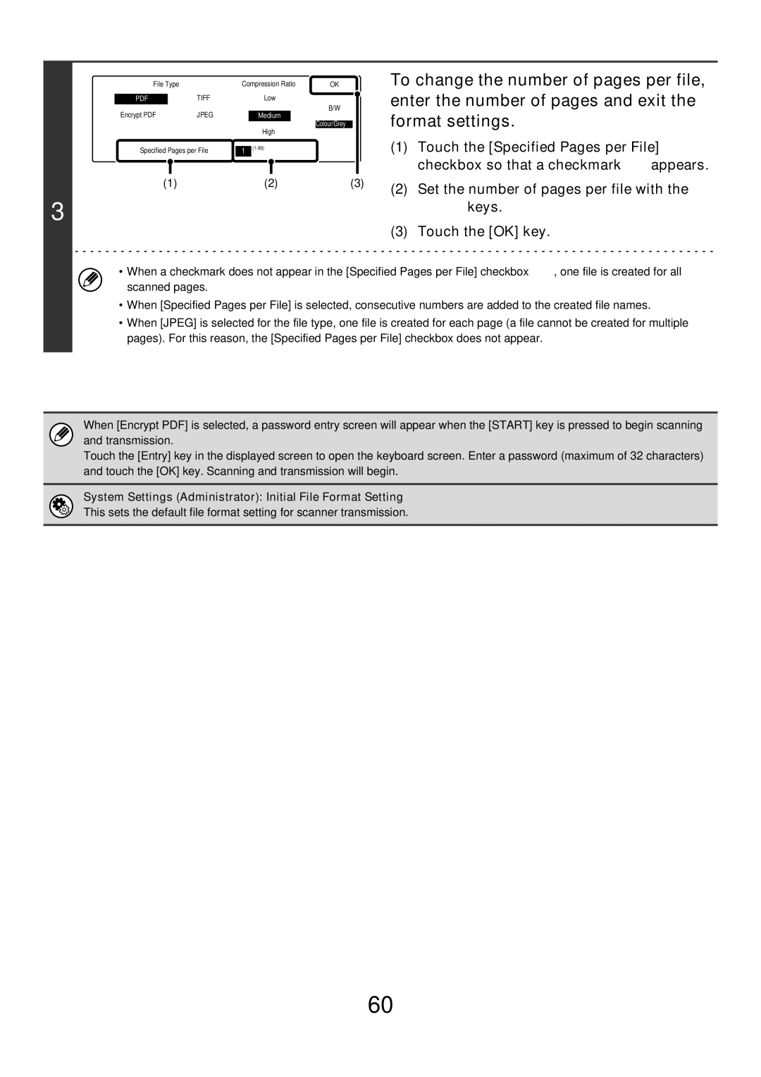 Sharp MX-2700G, MX-4501N, MX-2700N, MX-2300G, MX-3501N, MX-2300N, MX-3500N, MX-4500N manual Specified Pages per File 