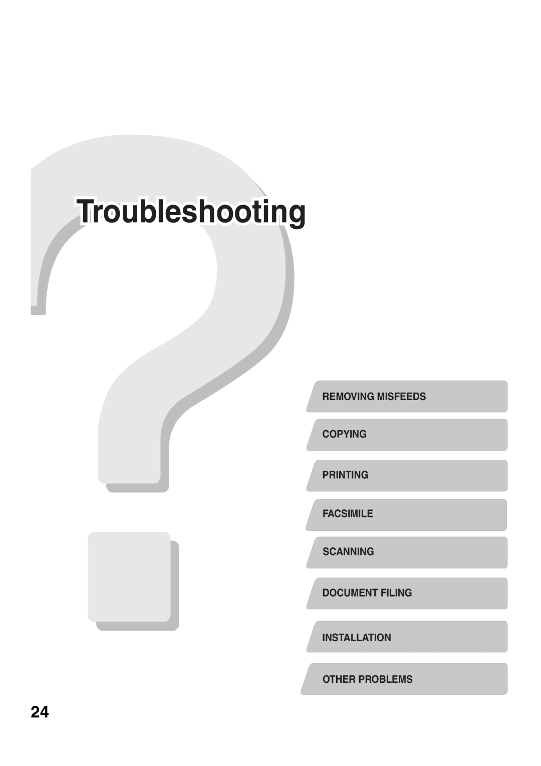 Sharp MX-7001N, MX-6200N, MX-7000N, MX-5500N, MX-6201N specifications Troubleshooting 