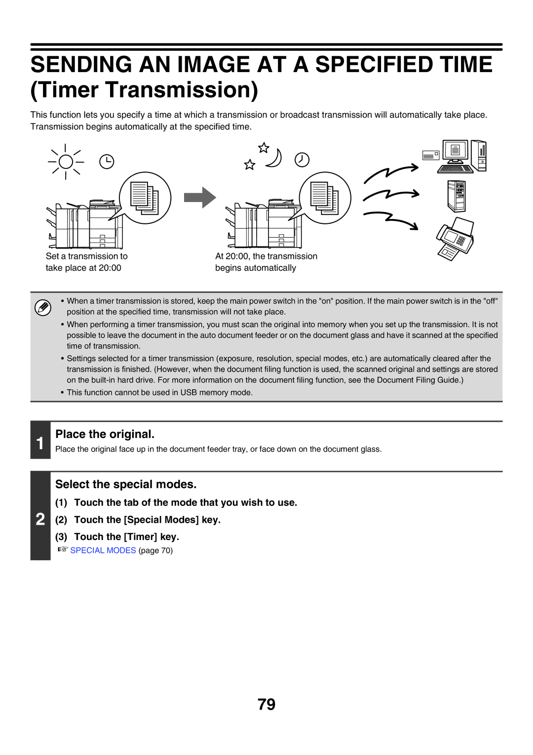 Sharp MX-7000N, MX-6200N, MX-5500N manual Sending AN Image AT a Specified Time Timer Transmission, Touch the Timer key 