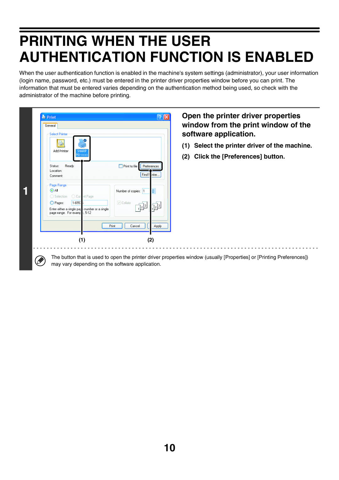 Sharp MX-7000N, MX-6200N, MX-5500N manual Printing When the User Authentication Function is Enabled 