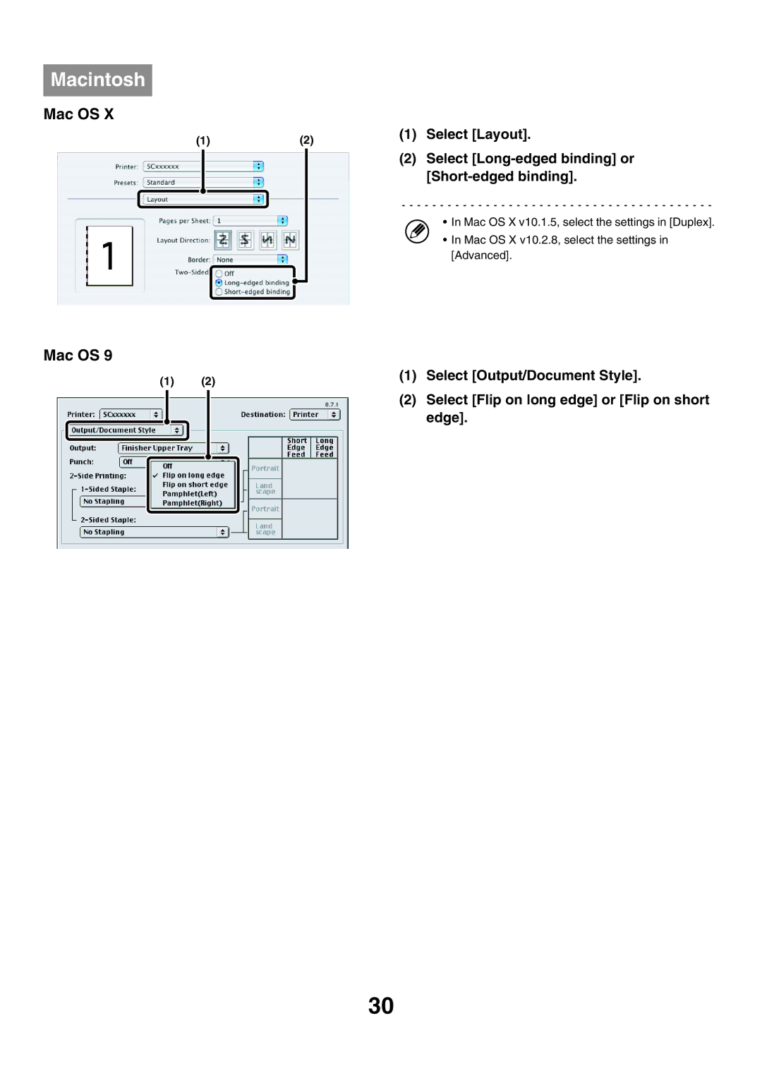 Sharp MX-6200N manual Select Layout, Select Long-edged binding or, Short-edged binding, Select Output/Document Style, Edge 