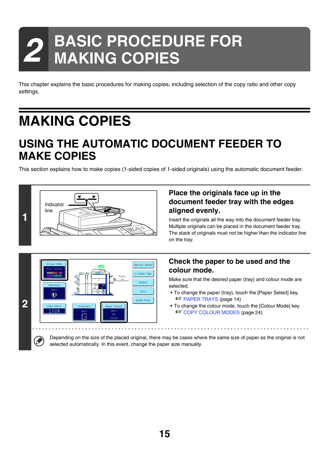 Sharp MX-6200N, MX-7000N, MX-5500N manual Making Copies, Using the Automatic Document Feeder to Make Copies 