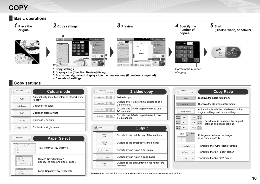 Sharp MX-7040N, MX-6240N quick start Basic operations, Copy settings 