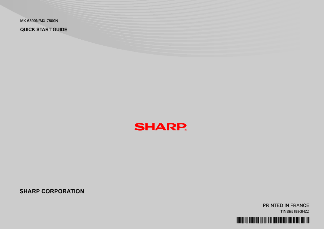 Sharp MX-7500N, MX-6500N quick start Sharp Corporation 