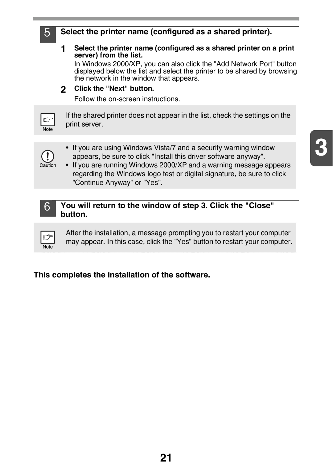 Sharp MX-B200 manual Select the printer name configured as a shared printer 