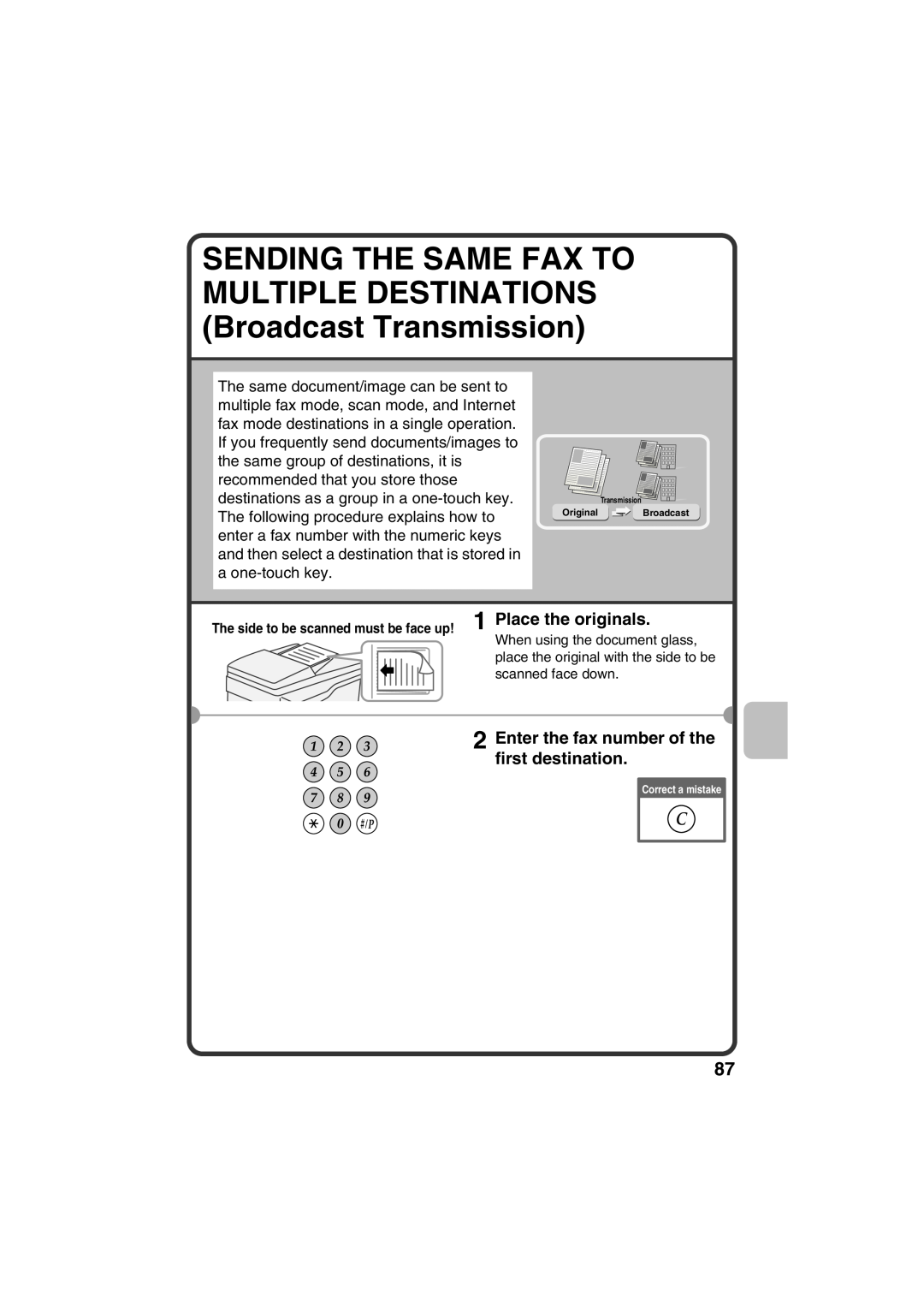 Sharp TINSE4377FCZZ, MX-B401 quick start SENDING THE SAME FAX TO MULTIPLE DESTINATIONS Broadcast Transmission 