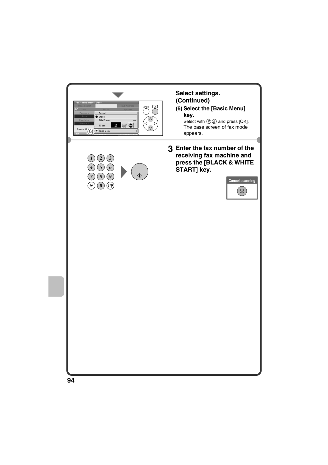 Sharp MX-C310, MX-C380, MX-C400 quick start Select the Basic Menu key 