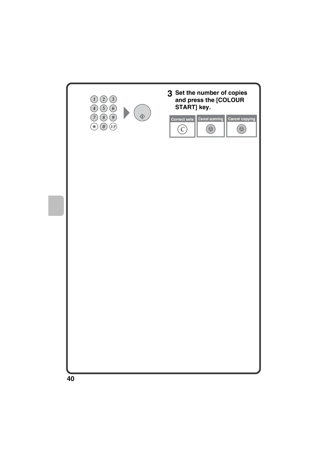 Sharp MX-C311, MX-C381 quick start Set the number of copies and press the Colour Start key 