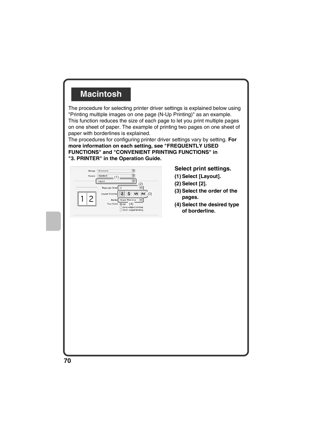 Sharp MX-C311, MX-C381 quick start Macintosh 