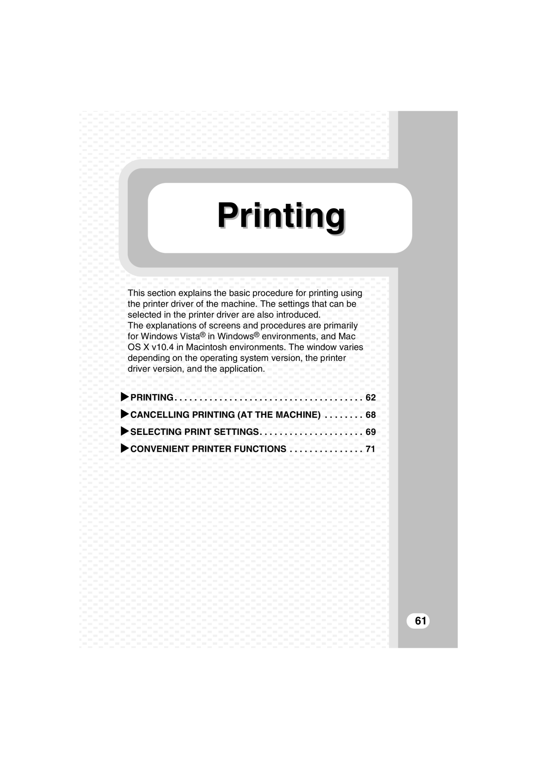 Sharp MX-C381 Xprinting Xcancelling Printing At The Machine, Xselecting Print Settings Xconvenient Printer Functions 