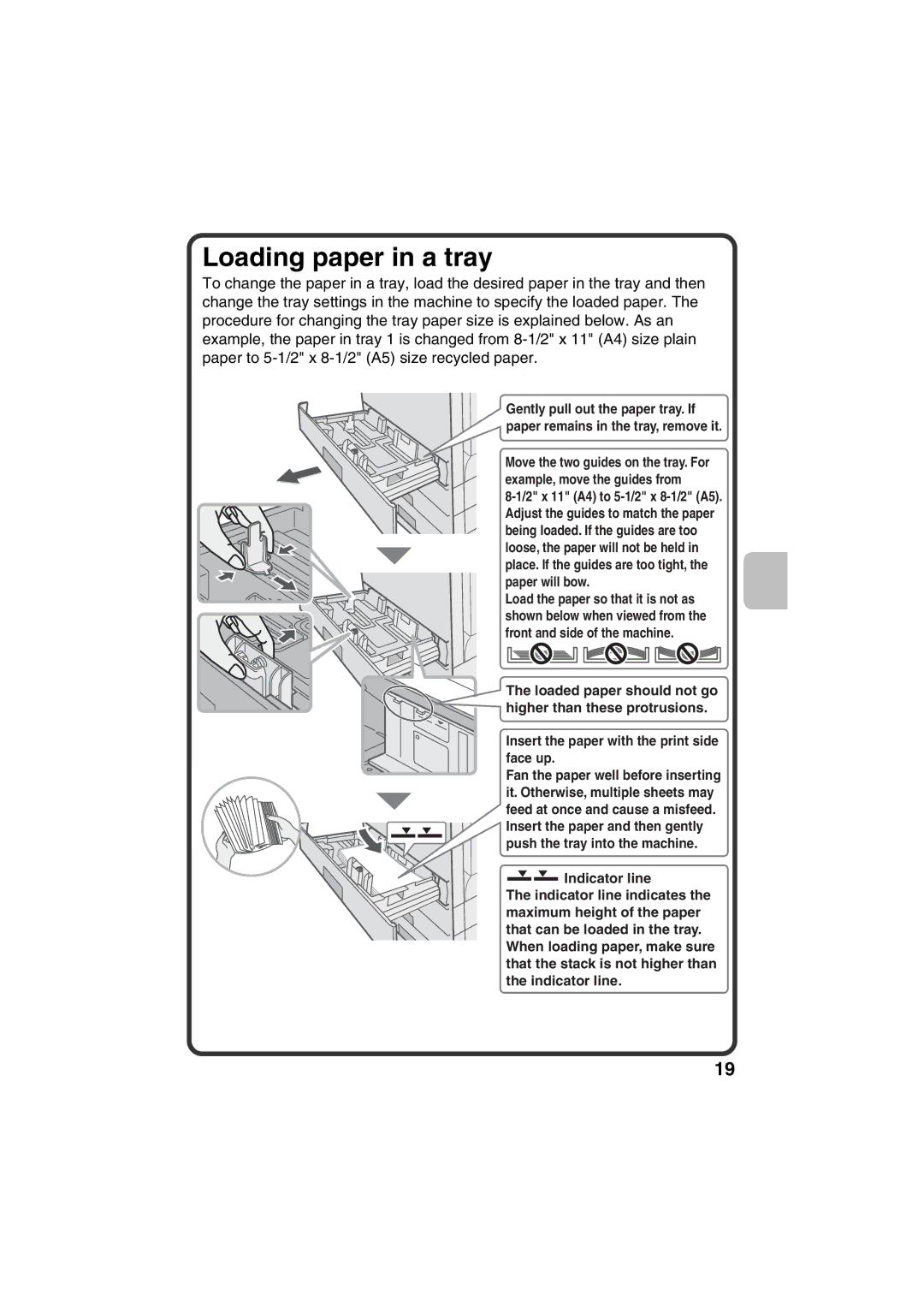 Sharp TINSE4633FCZZ, MX-C400P quick start Loading paper in a tray 