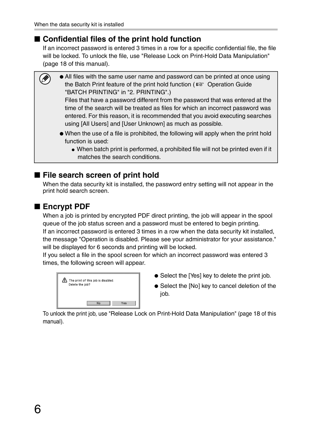 Sharp MX-FR21U, MX-FR20U manual Confidential files of the print hold function, File search screen of print hold 