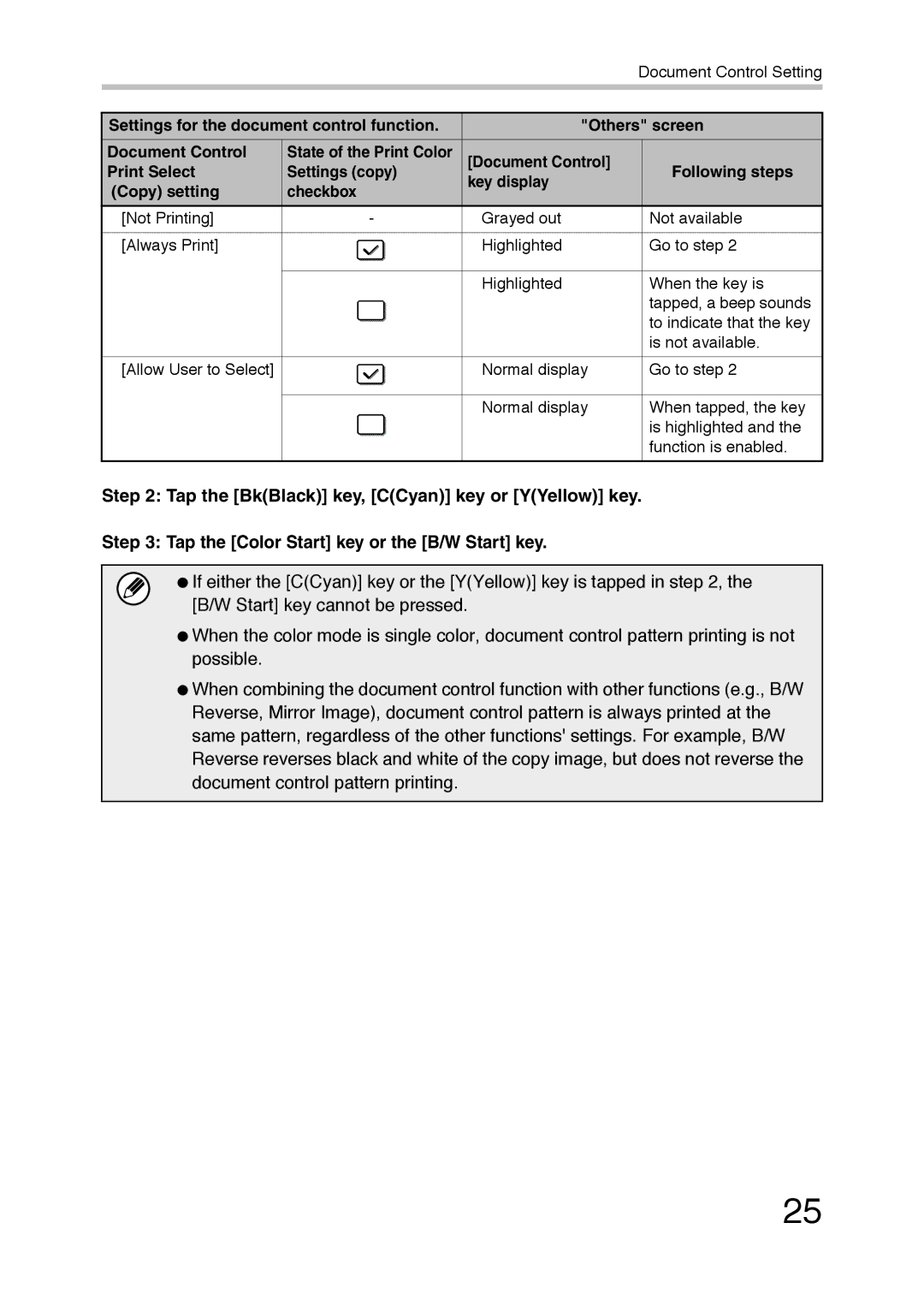 Sharp MX-FR36U manual Document Control Setting 