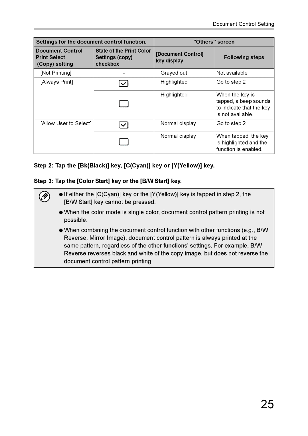 Sharp MX-FR43U manual Document Control Setting 