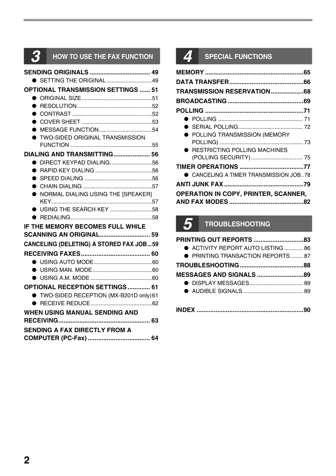 Sharp MX-FX12 manual Troubleshooting 