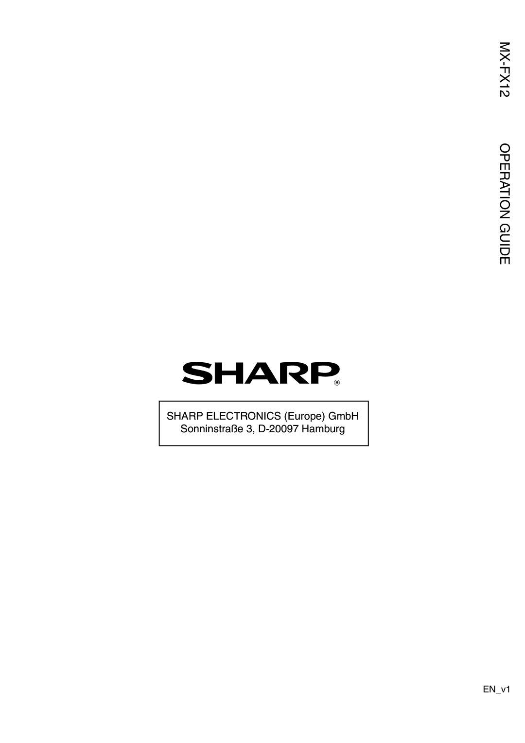 Sharp manual MX-FX12 Operation Guide 